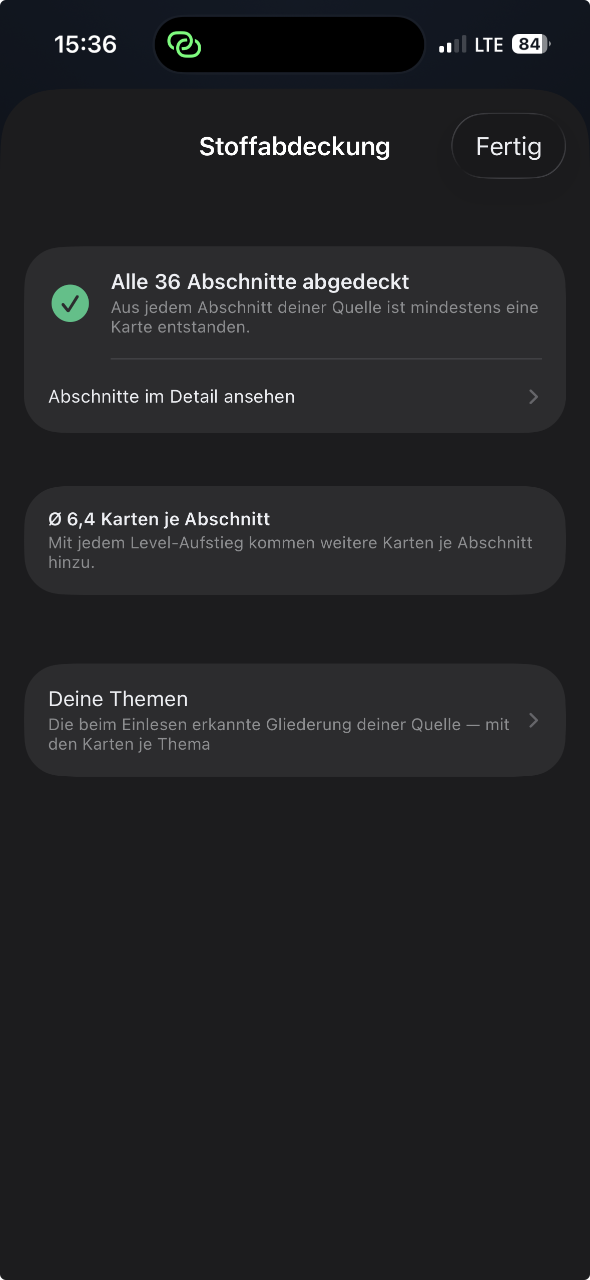 Stoffabdeckung
